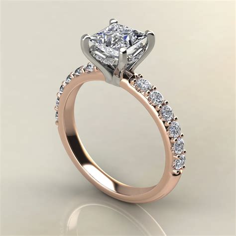 Hidden Halo Princess Cut Moissanite Engagement Ring - Yalish Diamonds