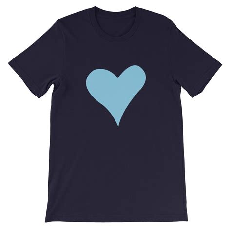 Blue Heart Short Sleeve Unisex T Shirt Cheap Graphic Tees Shirts