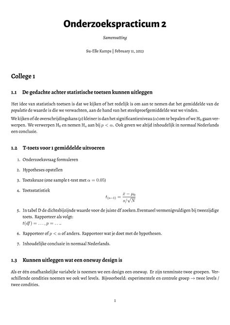 Onderzoekspracticum College Onderzoekspracticum