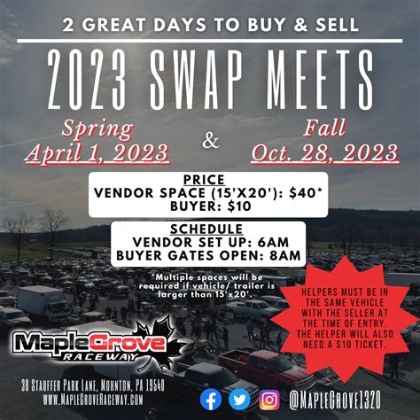 Fall Swap Meet Maple Grove Raceway