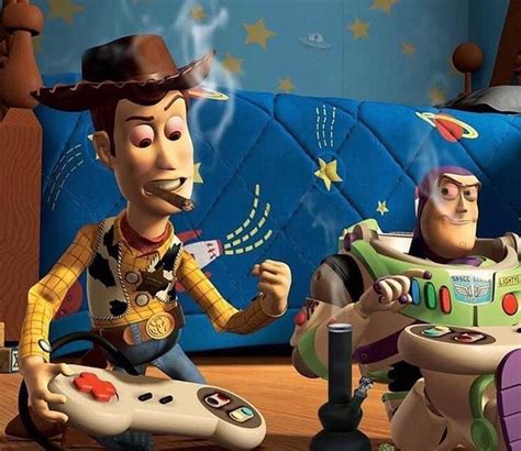 Two Toy Story Characters Sitting On The Floor