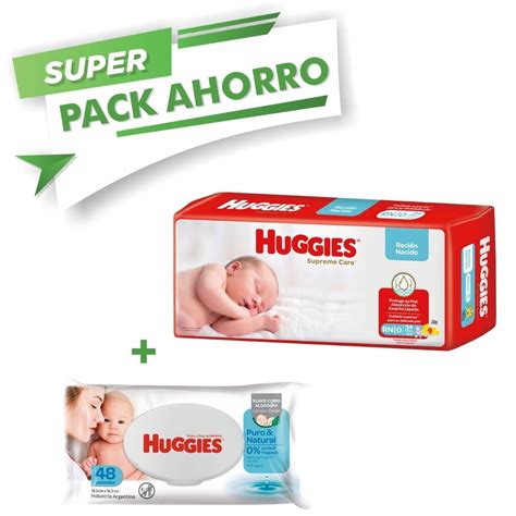 Pañales Huggies Supreme Care Recién Nacido X34 Toallita X48 De Regalo