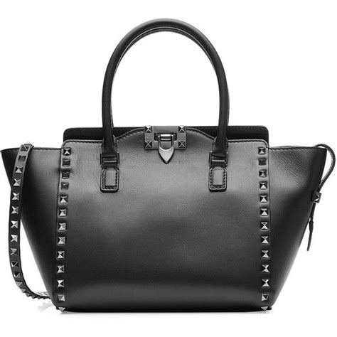 Valentino Rockstud Noir Mini Leather Tote Black Leather Tote Bag