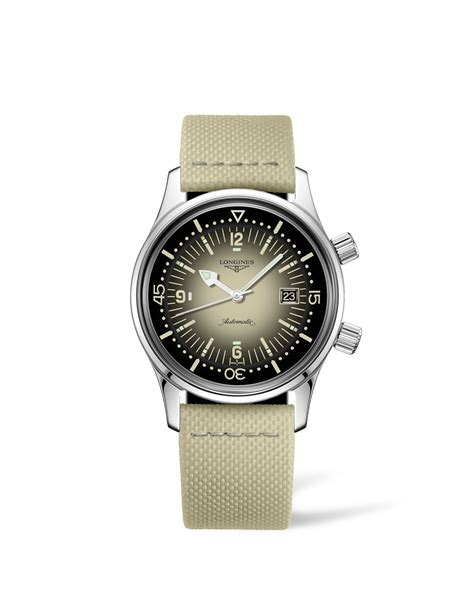 Longines L Legend Diver Date Stainless Steel Beige