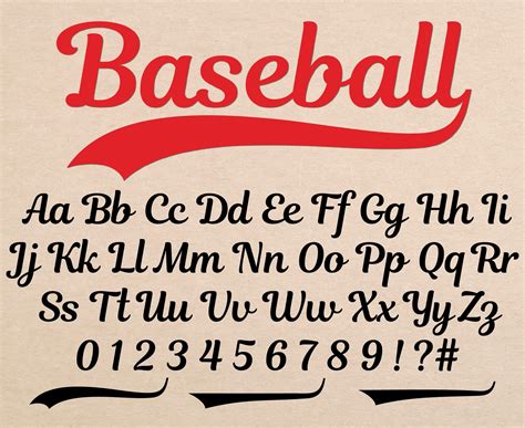 Baseball Font Softball Font Baseball Font With Tails Baseball Cursive