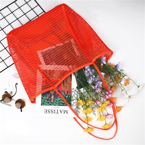 Livhil Large Beach Mesh Tote Bag Foldable Beach Tote Bag Waterproof Sandproof For Beach Picnic