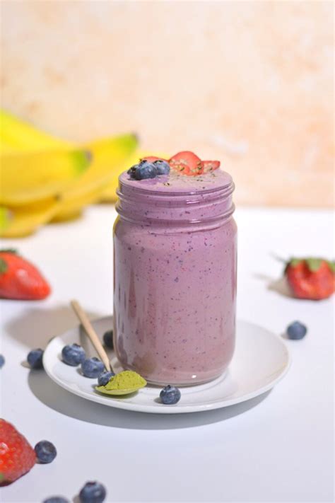 Protein Matcha Berry Smoothie Recipe Joy To The Food