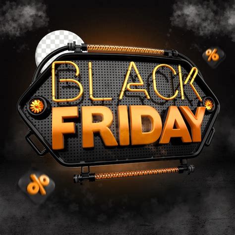 Premium PSD 3d Render Label Black Friday Element 3d For Composition