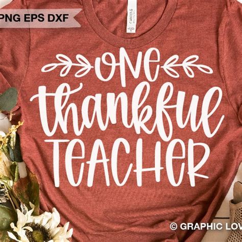 Thankful Teacher Svg Fall Svg Autumn Svg Thanksgiving Svg Etsy