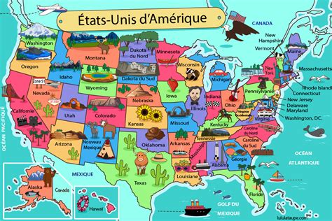 Etats Unis D Amérique Voyage Carte Plan