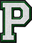 Presentation Alphabets White Green Varsity Letter P