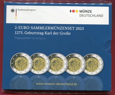 Deutschland BRD 5 x 2 Euro Gedenkmünzen 2023 A D F G J 1275