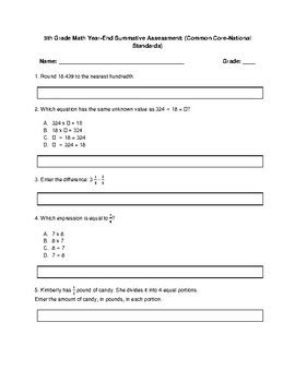 Th Grade Math Test Prep Sbac Parcc National Standards Year End