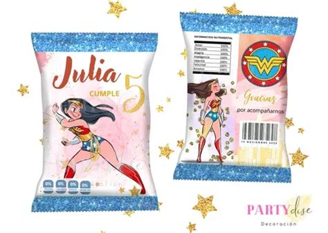 Bolsas De Papas Personalizadas chip Bags Wonder Woman 30pz Envío gratis