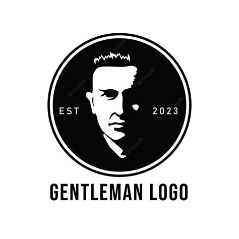 Premium Vector | A black and white logo that says gentleman logo.