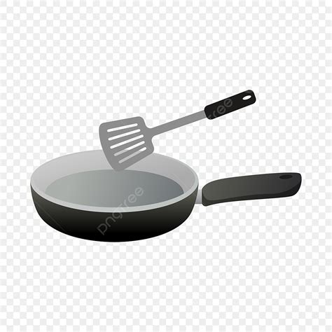 Frying Pan Cooking Vector Hd Images Frying Pan With Spatula Vector