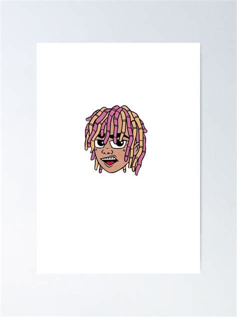 Lil Pump Head Poster By Devo Apparel Redbubble
