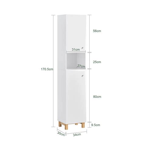 Sobuy Bzr91 W Bathroom Tall Cabinet Tall Cupboard Bathroom Cabinet St Sobuy Uk