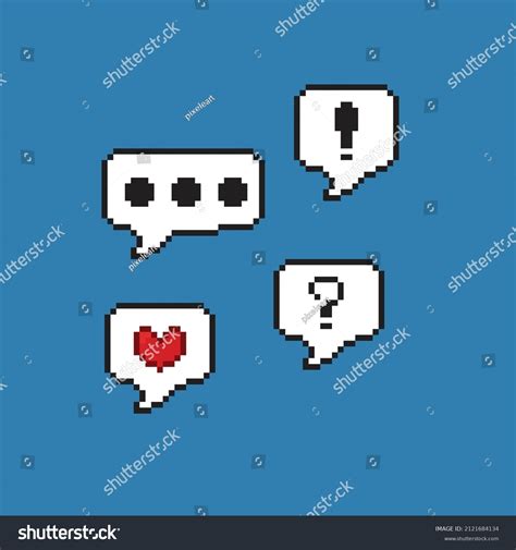 Speech Bubbles Set Pixel Art Style Stock Vector Royalty Free