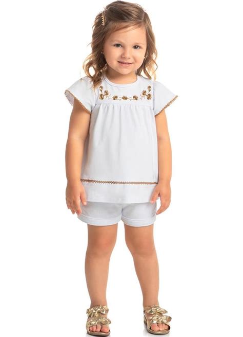 Blusa Infantil Feminina Branco Milon