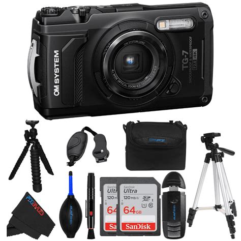 OM SYSTEM Tough TG 7 Digital Camera Black DealExpo Deluxe Bundle