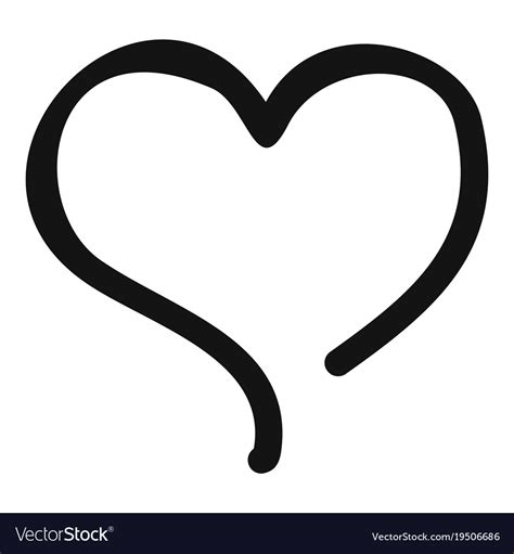 Sketch Heart Icon Simple Style Royalty Free Vector Image