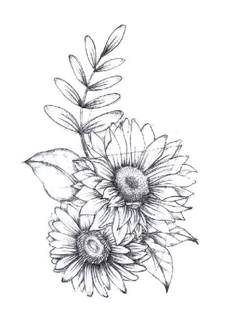 Time For Drawing Flower Sunflower Tattoos Sunflower Tattoo Design