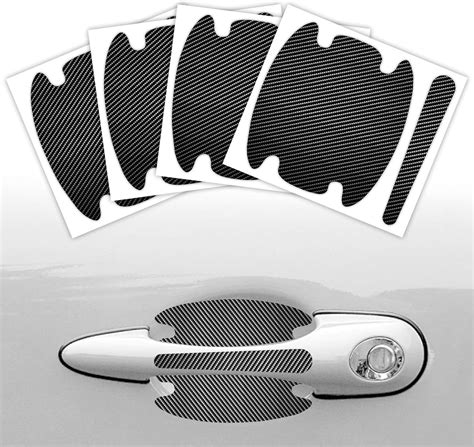 Amazon Uzzh Pcs Car Door Handle Scratch Protectors Carbon Fiber