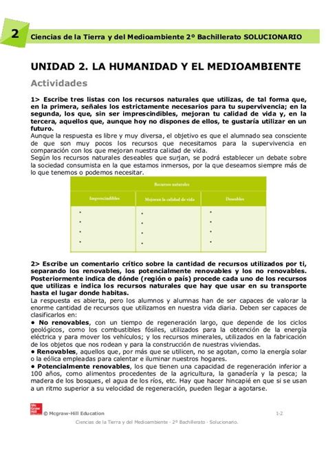 Ciencias De La Tierra Y Del Medio Ambiente 2 Bachillerato Solucionario