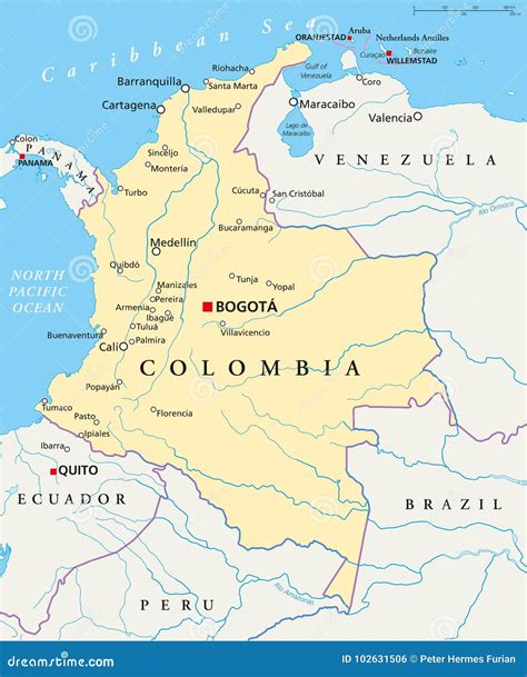 Colombia Political Map Vector Illustration | CartoonDealer.com #102631506