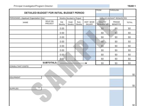 Nih Clinical Trial Budget Template Tutore Org Master Of Documents