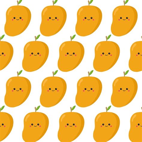 Premium Vector Mango Fruit Seamless Pattern Vector Illustration