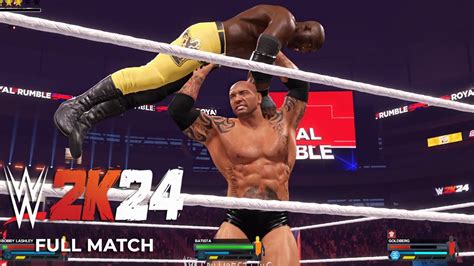 Wwe 2k24 Intense Triple Threat Bobby Lashley Vs Batista Vs Goldberg Youtube