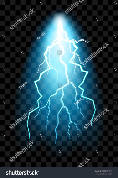 Realistic Electric Discharge Shocked Effect Design Stock Vector