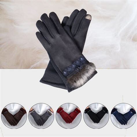 Feitong Pair Women Winter Warm Glove Gloves Thick Mitten Full Finger