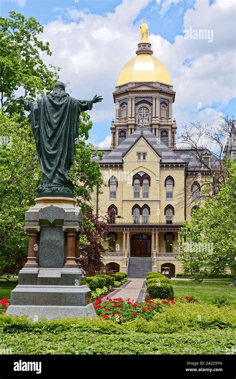 University Of Notre Dame Main Building 1879 Iconic Golden Dome