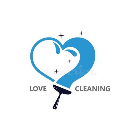 Creative Love Cleaning Concept Logo Design Vector Template Stock Vector Illustration Of