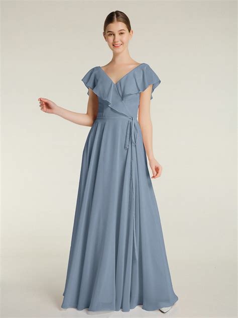 Babaroni Angel Bridesmaid Dresses Dusty Blue Bridesmaid Dresses