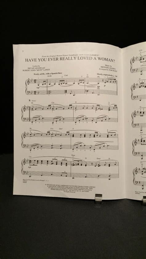 Have You Ever Really Loved A Woman Sheet Music Bryan Adams Tom Roed Piano F1a Ebay