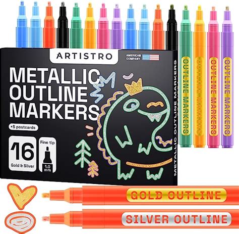 Artistro Outline Markers Outline Pens Cards Gold Und Silver