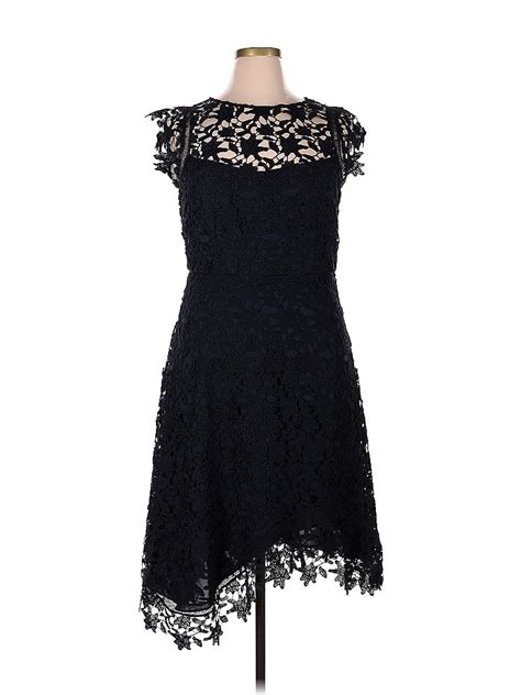 Eliza J 100 Polyester Solid Black Cocktail Dress Size 14 73 Off