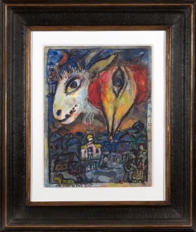 La Fuite Coq Et Bouc Au Dessus Du Village By Marc Chagall On Artnet