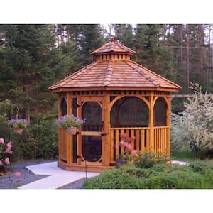 Outdoor Living Today 12 Ft Bayside Cedar Octagon Gazebo With Screen