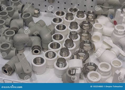 Plastic Fittings To Use In Hot And Cold Water Supply Lines Stock Image Image Of Arrangement