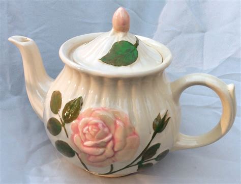 Mid Century Shawnee Pottery Usa Pink Rose Cup Teapot From The S