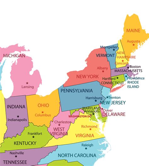 Map Of Northeast Usa - United States Map