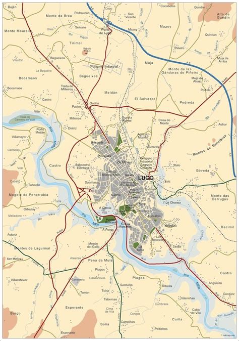 Mapa Lugo Vectorial Formatos Vector Freehand Illustrator Y Eps