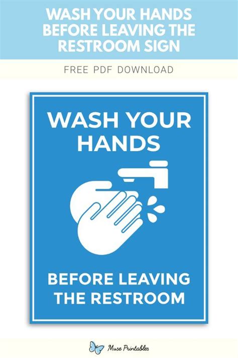 Free Printable Wash Your Hands Before Leaving The Restroom Sign