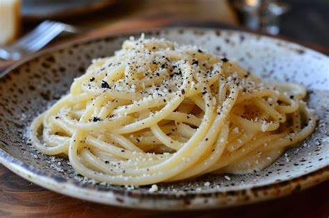 Premium Photo A Plate Of Cacio E Pepe A Classic Roman Pasta Dish Made