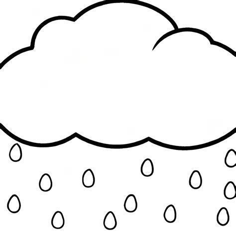 Rain Cloud Coloring Page Black And White Creative Fabrica